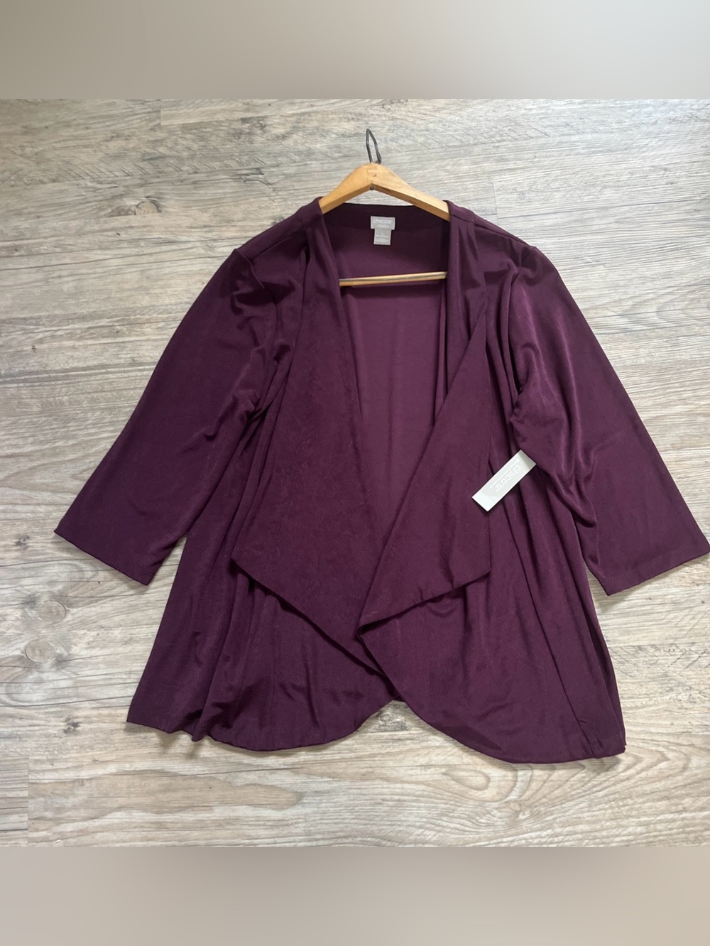 NWT Chicos Travelers Jacket 4 (20/22 2X-3X) Sweet Sangria Purple Acetate Spandex